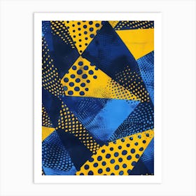 Blue And Yellow Polka Dots Art Print