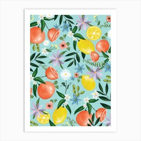 Orange And Lime Blossom Art Print