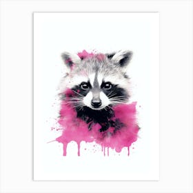 Pink Raccoon Illustration 2 Art Print