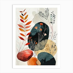 'Rocks And Leaves' Art Print