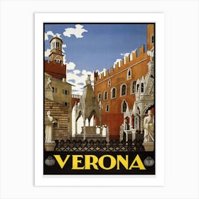 Vintage Verona Travel Poster, Dawn Hudson Art Print