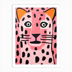 Pink Polka Dot Tiger 3 Art Print