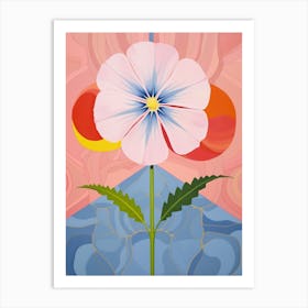 Flax Flower 2 Hilma Af Klint Inspired Pastel Flower Painting Art Print