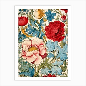 Victorian Floral Wallpaper Art Print