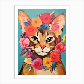 Somali Cat With A Flower Crown Painting Matisse Style 4 Art Print