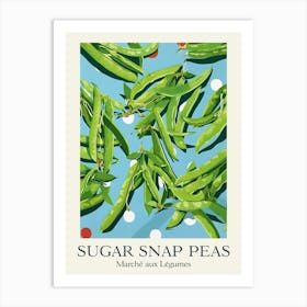 Marche Aux Legumes Sugar Snap Peas Summer Illustration 2 Art Print