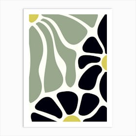 Henri Matisse Flowers - Black And Yellow Art Print