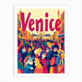 Aihrgdesign A 1970s Inspired Travel Poster For Venice 2 Art Print