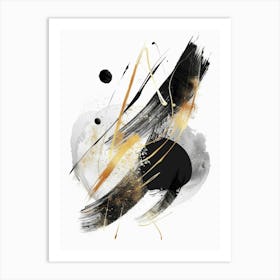 Abstract Black And Gold Painting 47 Art Print