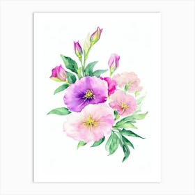 Lisianthus Watercolour Flower Art Print