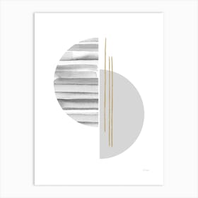 Horizontal Lines With Gold Art Print