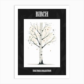 Birch Tree Pixel Illustration 3 Poster Art Print