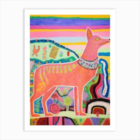 Maximalist Animal Painting Jackal 1 Art Print