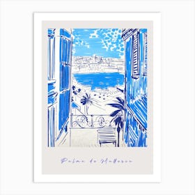 Palma De Mallorca Spain 2 Mediterranean Blue Drawing Poster Art Print