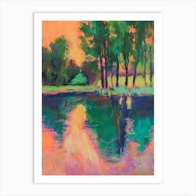 Sunset By The Pond Art Print