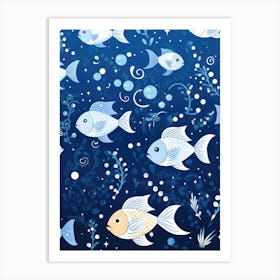 Seamless Pattern With Fishes Art Print