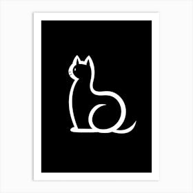 Minimalist Sketch Cat Line Drawing 3 Art Print