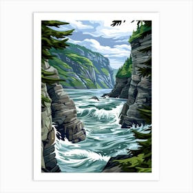 Cliffs And Waterfalls Art Print