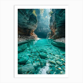 Blue Water In A Canyon 5 Art Print