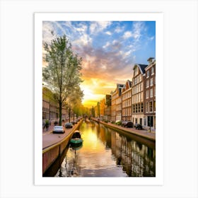 Sunset In Amsterdam 1 Art Print