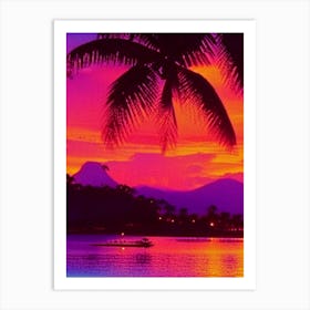 The Camiguin Island Retro Sunset 2 Art Print