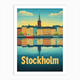 Aihrgdesign A Vintage Travel Poster Of Stockholm 2 Art Print