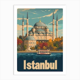 Aihrgdesign A Vintage Travel Poster Of Istanbul Featuring The B1e57673 4084 47c1 B474 2849a542ebab 0 Art Print