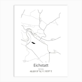 Eichstatt,Germany Minimalist Map Art Print