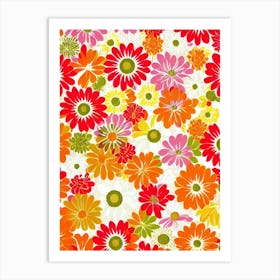 Chrysanthemum Floral Print Warm Tones 1 Flower Art Print