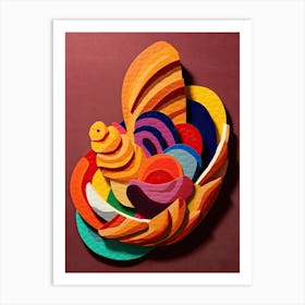 Croissant Paper Cut 1 Art Print