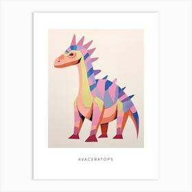 Nursery Dinosaur Art Avaceratops 3 Poster Art Print