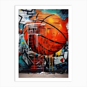Colorful Basketball Graffiti Ball Art Print