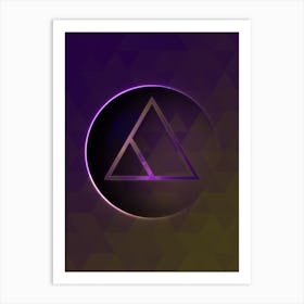Geometric Neon Glyph Abstract on Jewel Tone Triangle Pattern 210 Art Print