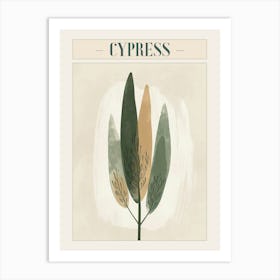 Cypress Tree Minimal Japandi Illustration 4 Poster Art Print