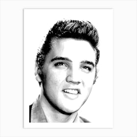 Elvis Line Illustration Art Print