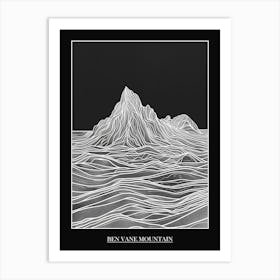 Ben Vane Mountain Line Drawing 3 Poster Art Print