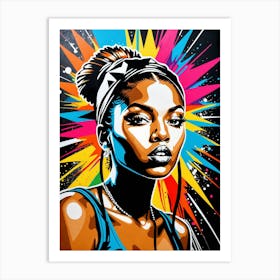 Graffiti Mural Of Beautiful Hip Hop Girl 64 Art Print