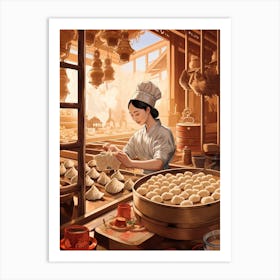 Dumpling Making Chinese New Year 18 Art Print