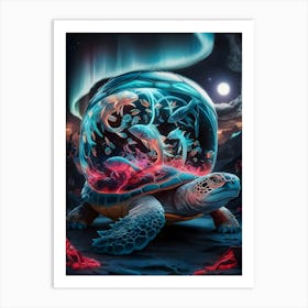 Turtle In A Glass Art Print