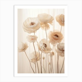 Boho Dried Flowers Ranunculus 2 Art Print