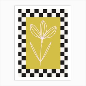 Modern Checkered Flower Poster  14 Art Print