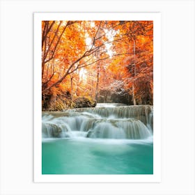 Waterfall In The Forest 5 Art Print