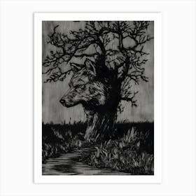 Wolf In The Tree Art Print