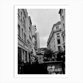 Black And White Street Scene Art Print