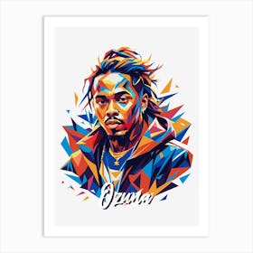 Ozuna 01 Portrait Music Icon WPAP Pop Art Style Art Print