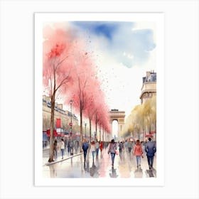 Champs-Elysées Avenue. Paris. The atmosphere and manifestations of spring. 10 Art Print