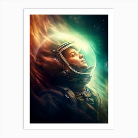 Woman In Space Art Print