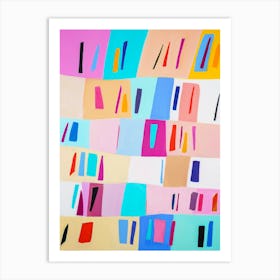 Modern Squares Print Pastels Art Print