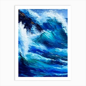 Rushing Water In Deep Blue Sea Water Waterscape Impressionism 1 Art Print
