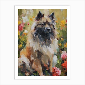 Keeshond Acrylic Painting 2 Art Print